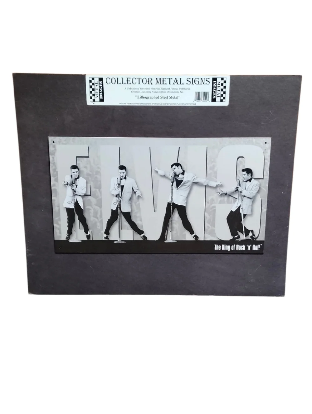 Elvis Presley Collector Metal Signs Lithographed Steel Metal Sign 1950's NWT